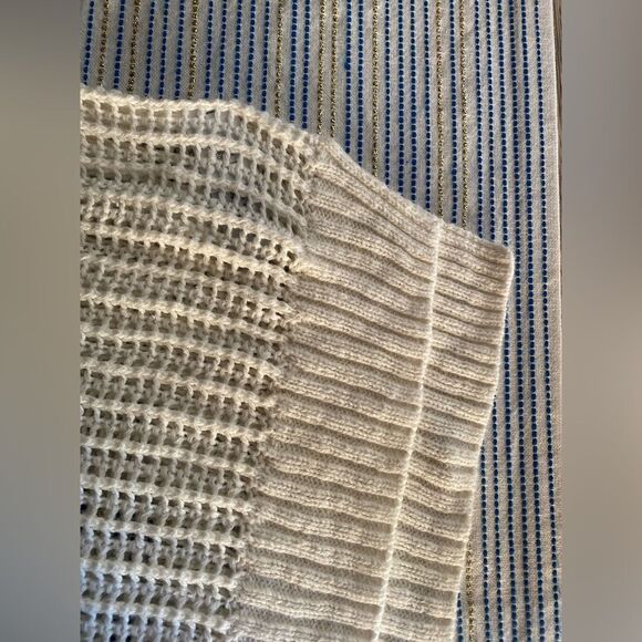 Madewell White Crew Neck Sweater with Textured Knit NWT - Picture 9 of 10